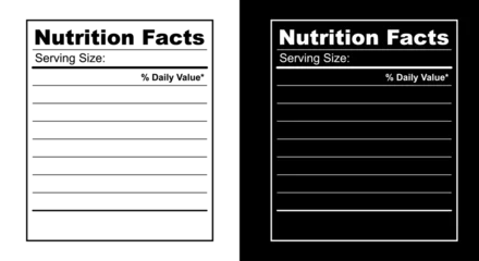 Poster Nutrition Facts information. Information about the amount of fats, calories, carbohydrates © martstudio