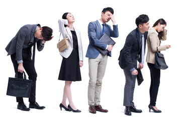 Young commuters waiting in line