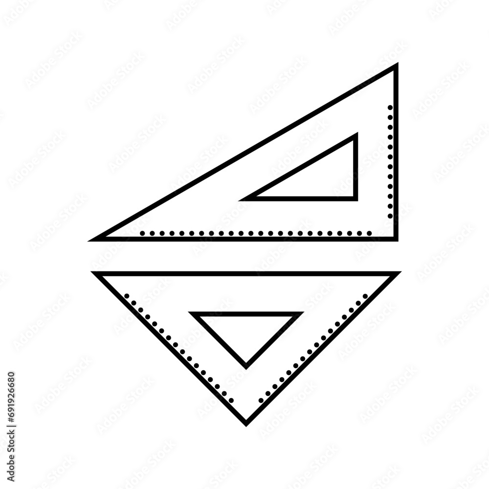 Poster drafting triangle architectural drafter line icon vector. drafting triangle architectural drafter si