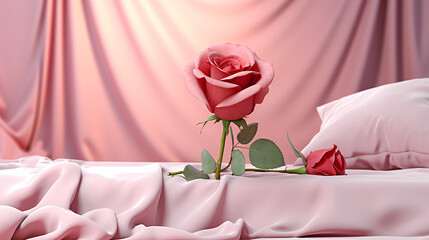 pink rose on the table HD 8K wallpaper Stock Photographic Image 