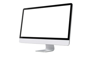 Modern desktop pc mocup. monitor display with blank screen isolated on transparent background Remove png, Clipping Path, pen tool