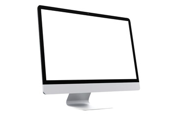 Modern desktop pc mocup. monitor display with blank screen isolated on transparent background Remove png, Clipping Path, pen tool - obrazy, fototapety, plakaty