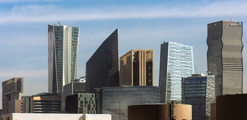 Riyadh, Saudi Arabia, KSA - December 12, 2023 buildings in the new King Abdullah Financial District in Riyadh