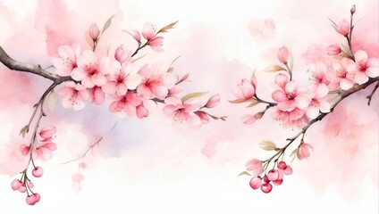pink blossom background, wallpaper and invitation design and illustration
