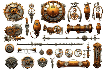 steampunk design elements. Generative AI.