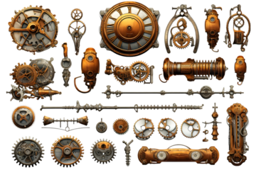 steampunk design elements. Generative AI.
