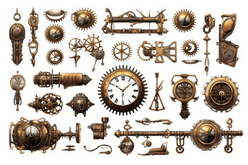 steampunk design elements. Generative AI.