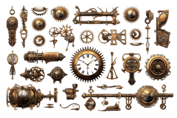 steampunk design elements. Generative AI.