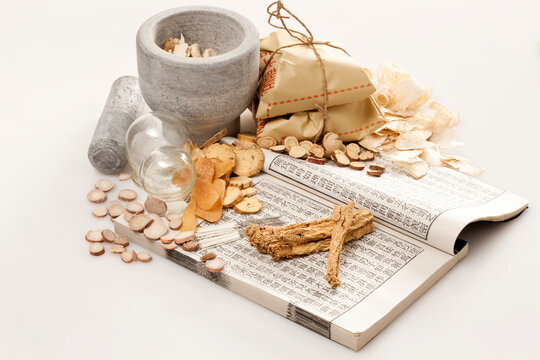Traditional Chinese herbal medicine therapy with ancient Chinese medical book