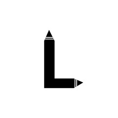 pencil logo that formed letter L Stock Vector | Adobe Stock