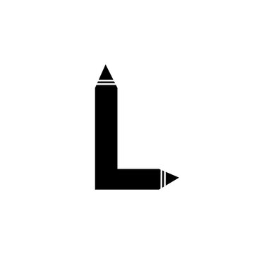 pencil logo that formed letter L Stock Vector | Adobe Stock