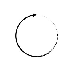 refresh arrow symbol composed of dots