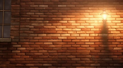  sunlight gently illuminates a brick wall, enhancing the warm tones and adding a natural glow to the architectural surface.