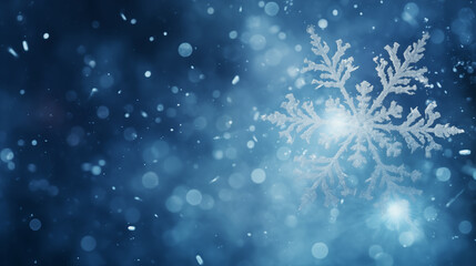 Background design, blue tone christmas snowflake