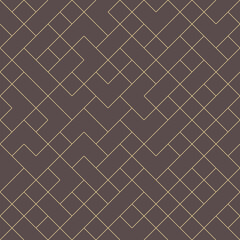 Seamless geometric brown and golden background for your designs. Modern ornament. Geometric abstract pattern