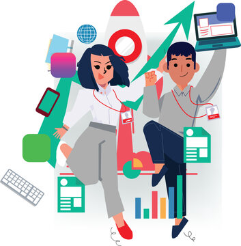 suggestion a keyword for stock photo male and female- vector illustration