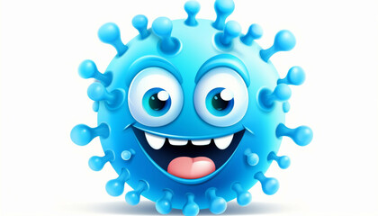 illustration of funny virus character with happy face