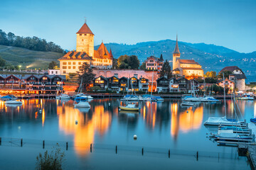 Spiez, Switzerland at the Castle - obrazy, fototapety, plakaty