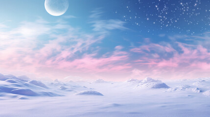 Naklejka na ściany i meble Great cold season, winter snow scene outdoor beautiful purple natural scene background