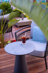 Obraz premium cocktail close up picture. cocktail on the table