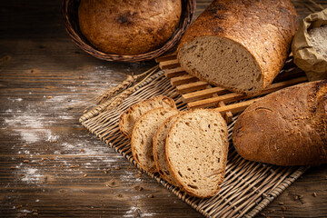 Concept of traditional sourdough bread