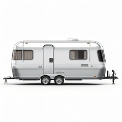 Glamping Travel Trailer Isolated on White Background