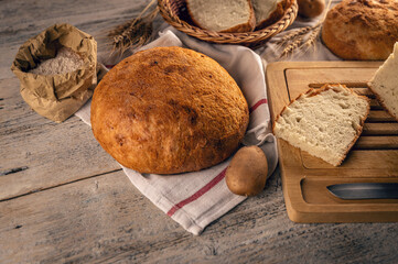 Still life of baked bread