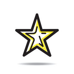 star icon symbol vector, star with color inside