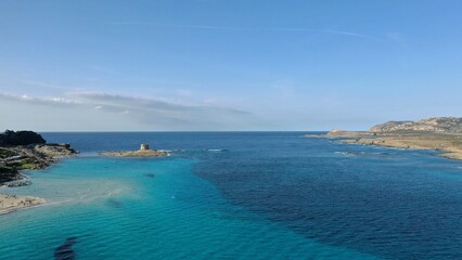 Obraz premium plage de la Pelosa dans le nord de la Sardaigne (Italie) 
