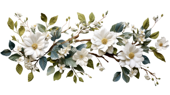 Flowers composition. Wreath made of various colorful flowers on transparent background. Easter, spring, summer concept - Powered by Adobe