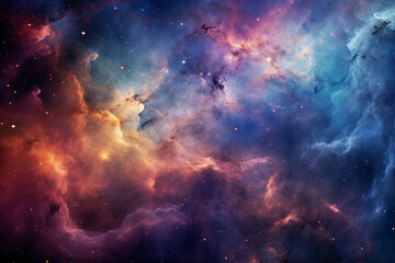 Colorful Nebula Galaxy in Deep Space