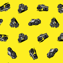 seamless pattern with monster trucks © Brent