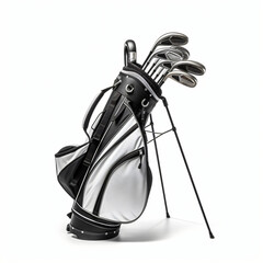 Golf Clubs in the Bag Isolated on White Background.