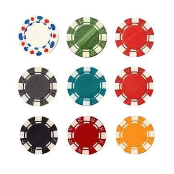 Great set of gambling chips for your designs! isolated on transparent