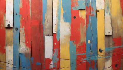 Vintage Palette - Old Colorful Wooden Planks Background Wallpaper