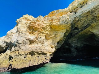 Beautiful view of Benagil Cave in Carvoeiro Algarve Portugal