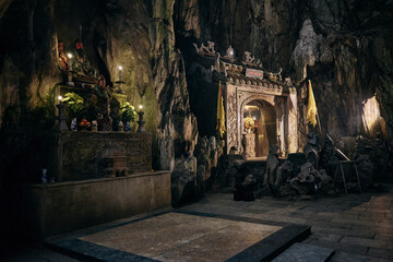 buddha temple in ancient caves vietnam - 691943819