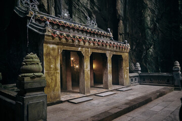 buddha temple in ancient caves vietnam - 691943848