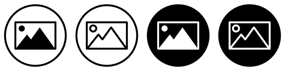 Picture frame icon symbol set - obrazy, fototapety, plakaty
