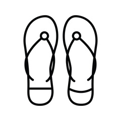 An icon of flip flops in modern style isolated on white background, editable vector