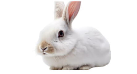 Obraz premium white rabbit isolated on white transparent background PNG 