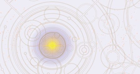 Futuristic Tribal background with space and cosmic elements. Good for game UI.  Vector Illustration EPS10