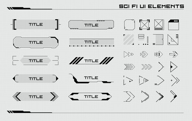 Set of Sci Fi Modern User Interface Elements. Futuristic Abstract HUD. Good for game UI.  Vector Illustration EPS10