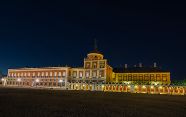 Fototapeta na wymiar Royal Palace of Aranjuez at night. Madrid. Spain. Europe.