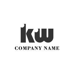 KW Initial logo elegant logotype corporate font idea unity - obrazy, fototapety, plakaty