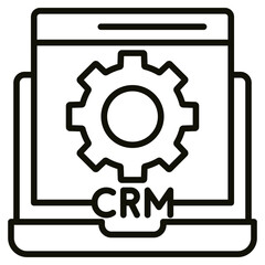 CRM Platform icon line vector illustration