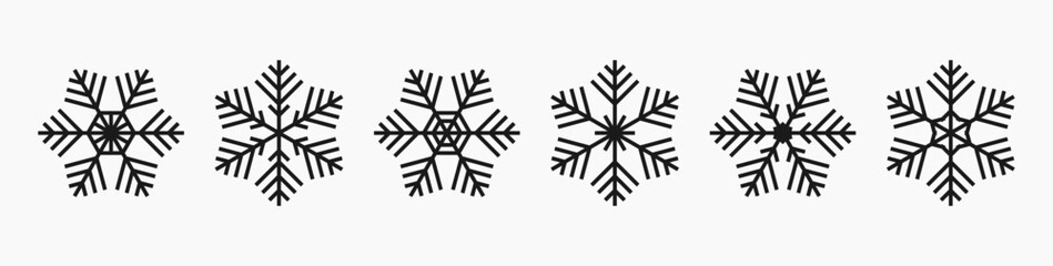 Snowflakes icons winter collection