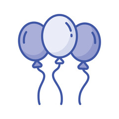 Helium balloons vector design, bunch of balloons for birthday and party, flying balloons with rope, party decorations © CreativeStudio