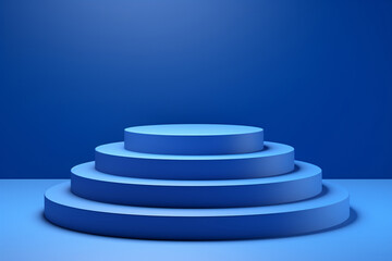 3D Blue Podium Modern Product Display