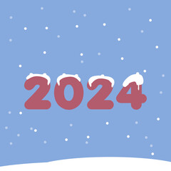 snow on the writing 2024: happy new year